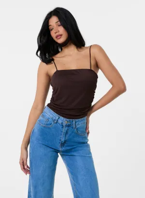 Ruched Mesh Strappy Bodysuit