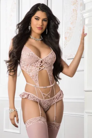 Ruffle Laced Strappy Teddy Set