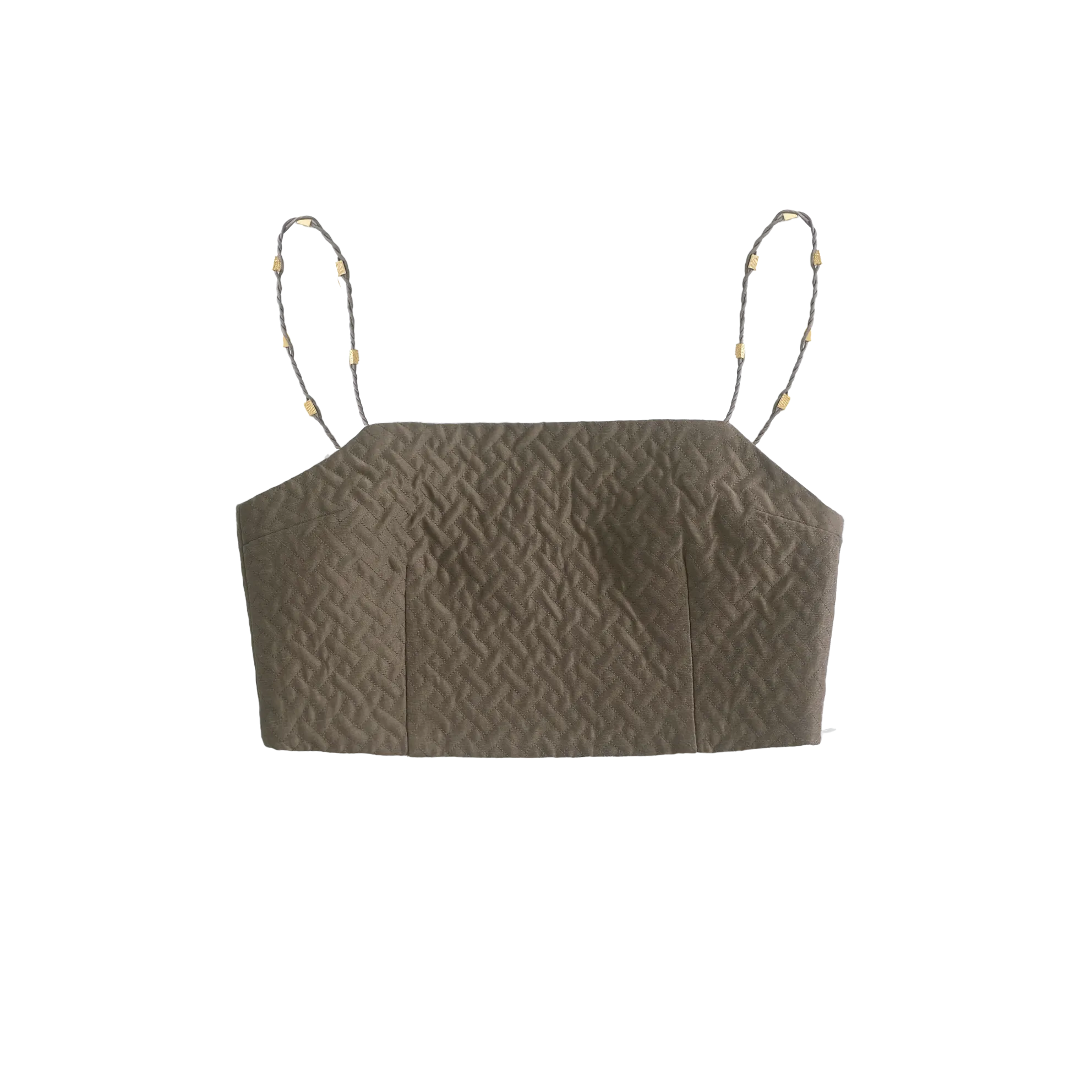 Sabine Quilted Crop Top - Moss