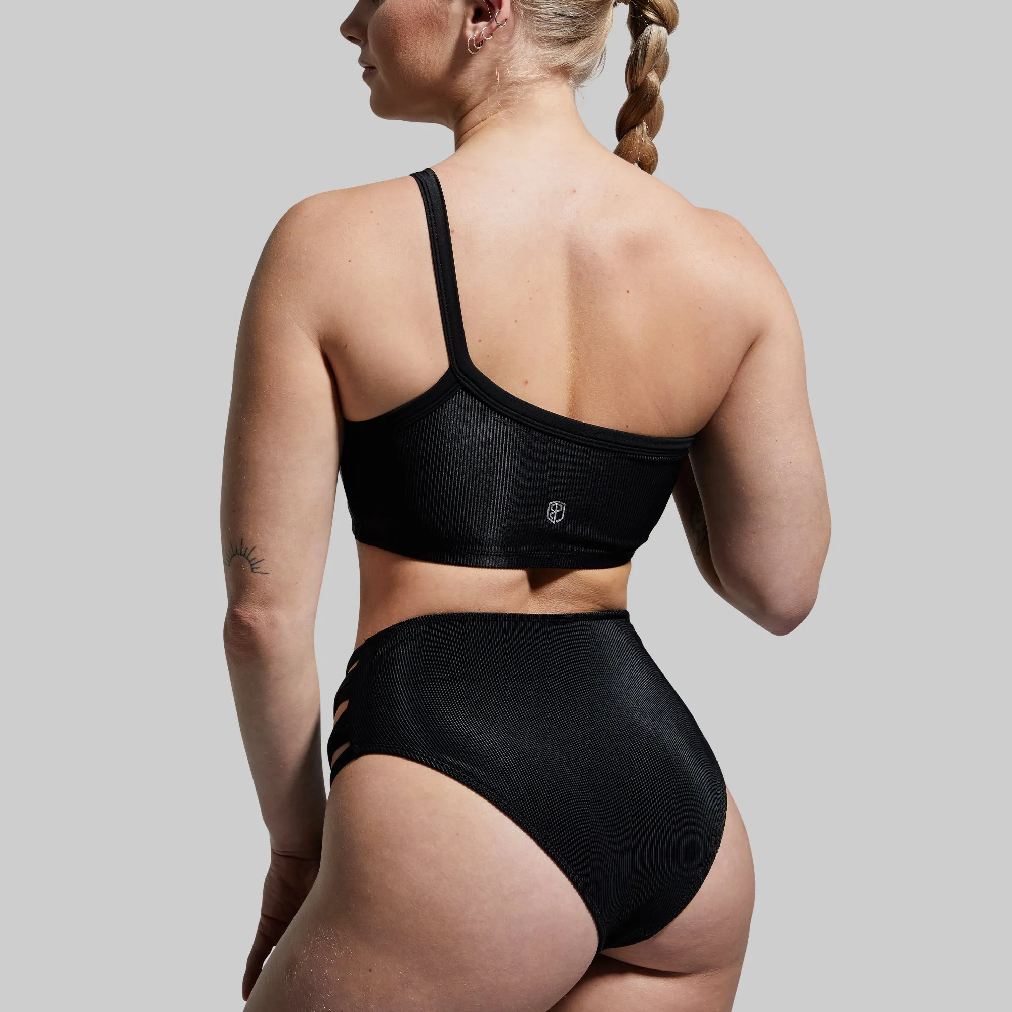 Sandbar Bikini Bottom (Black Ribbed)