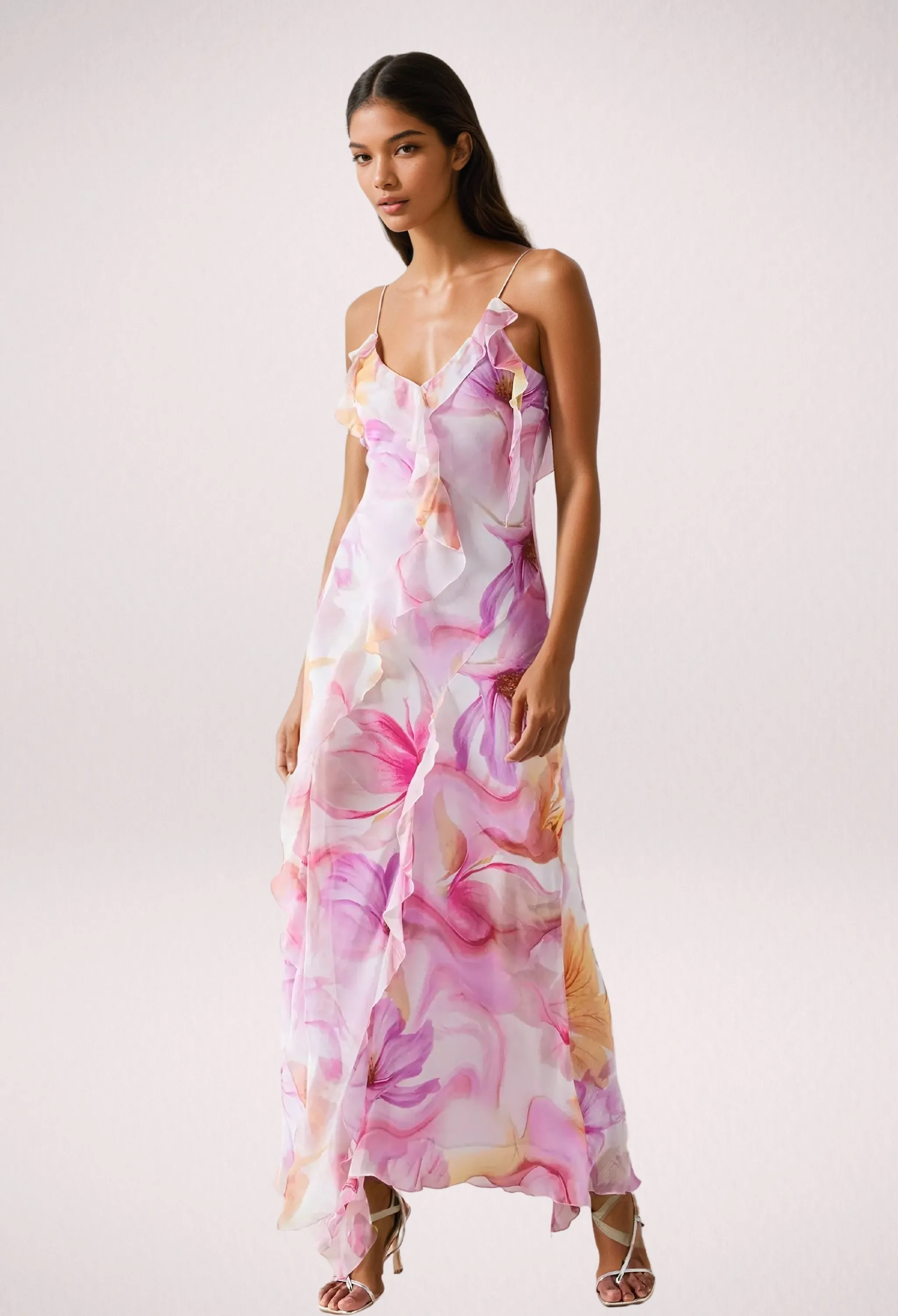 Sheila | Breezy Ruffled Floral Maxi Dress