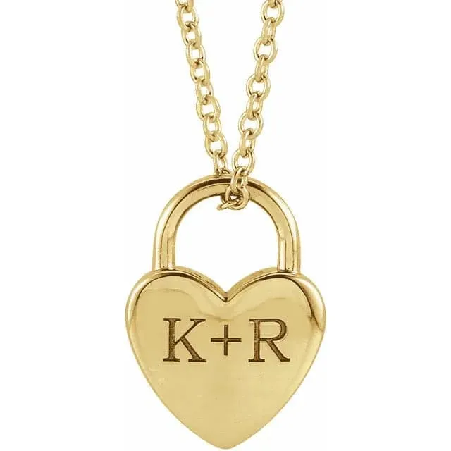 Sincerely, Springer's Yellow Gold Engravable Heart Locket Necklace