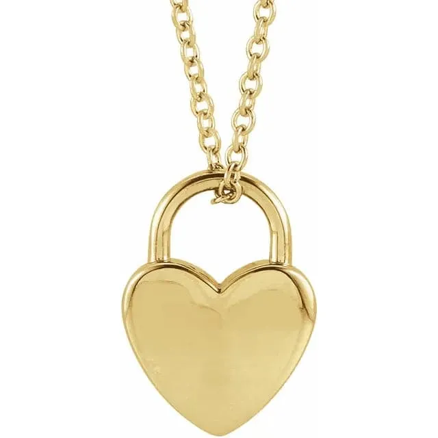 Sincerely, Springer's Yellow Gold Engravable Heart Locket Necklace