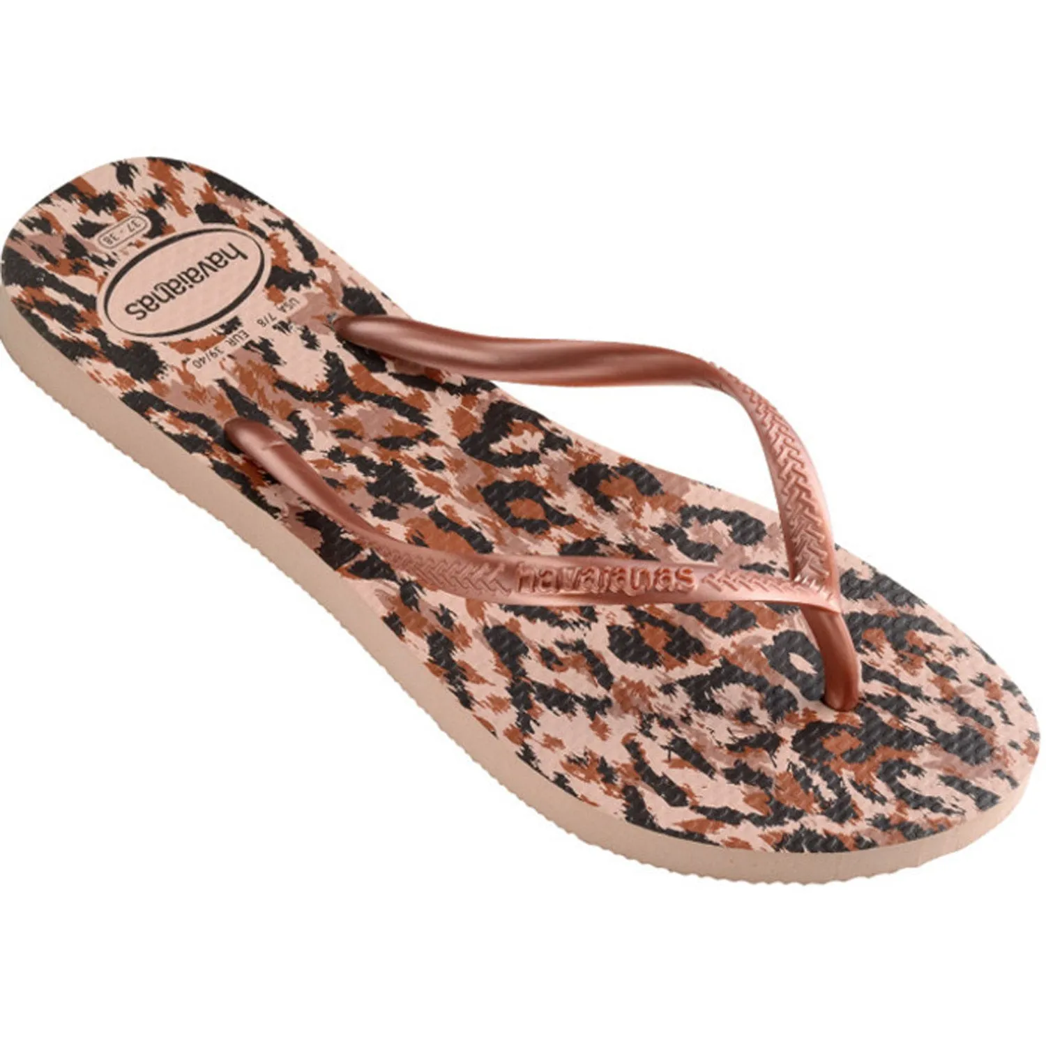 Slim Animal Print Thongs Ballet Rose