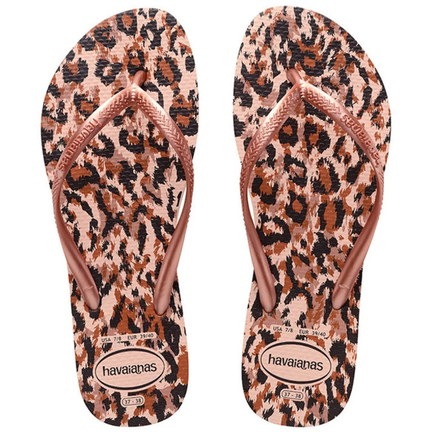 Slim Animal Print Thongs Ballet Rose