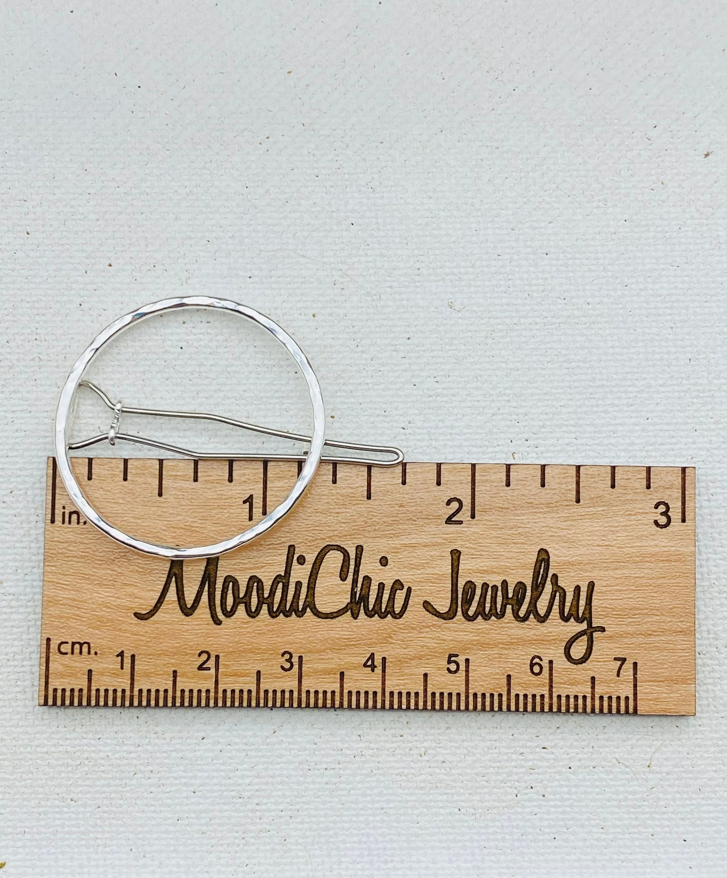 Small Silver hammered barrette