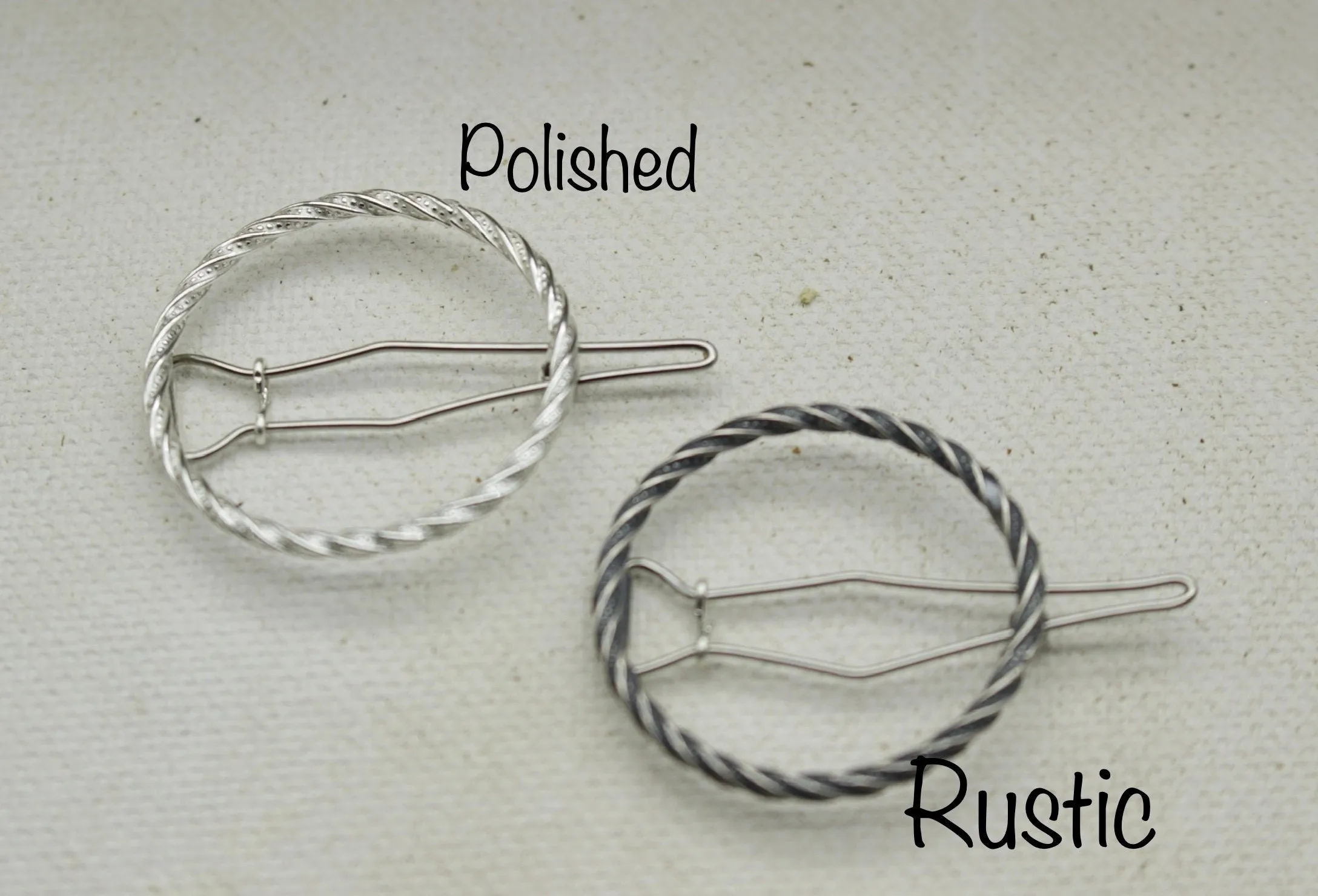Small Silver twisted barrette