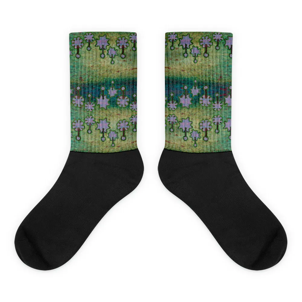 Socks (Unisex)(Grail Night Flower) RJSTH@Fabric#4 RJSTHW2021 RJS