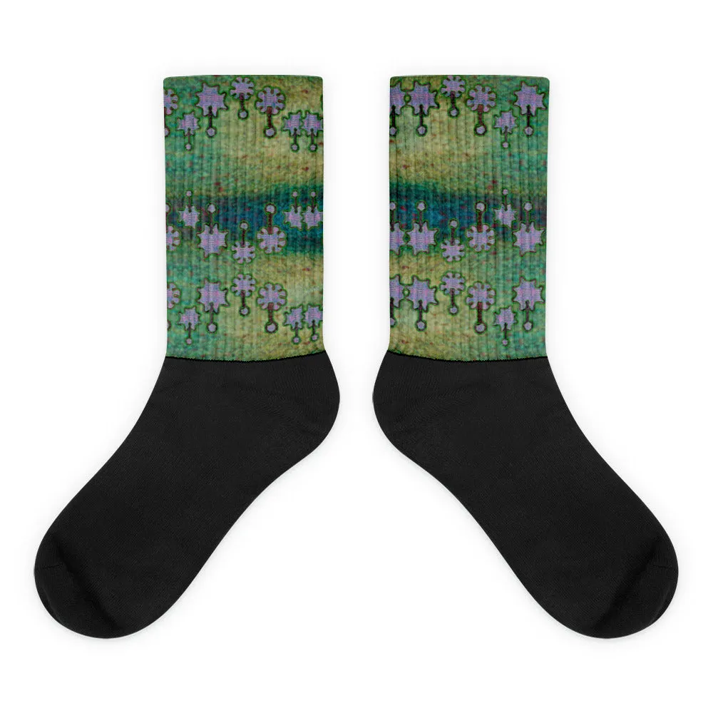 Socks (Unisex)(Grail Night Flower) RJSTH@Fabric#4 RJSTHW2021 RJS