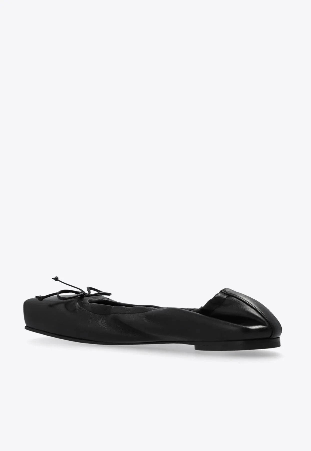 Square-Toe Leather Ballet Flats