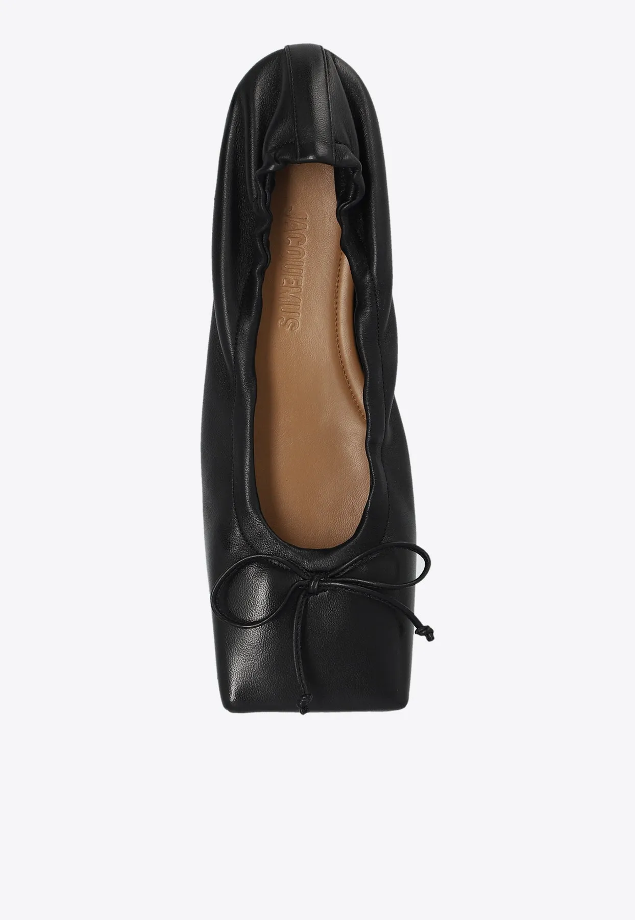 Square-Toe Leather Ballet Flats