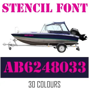 STENCIL BOLD FONT Boat Numbers | Pair   Extra Decal   Free Squeegee