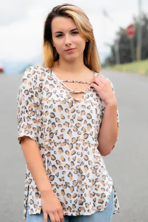 Strappy Animal Print Top