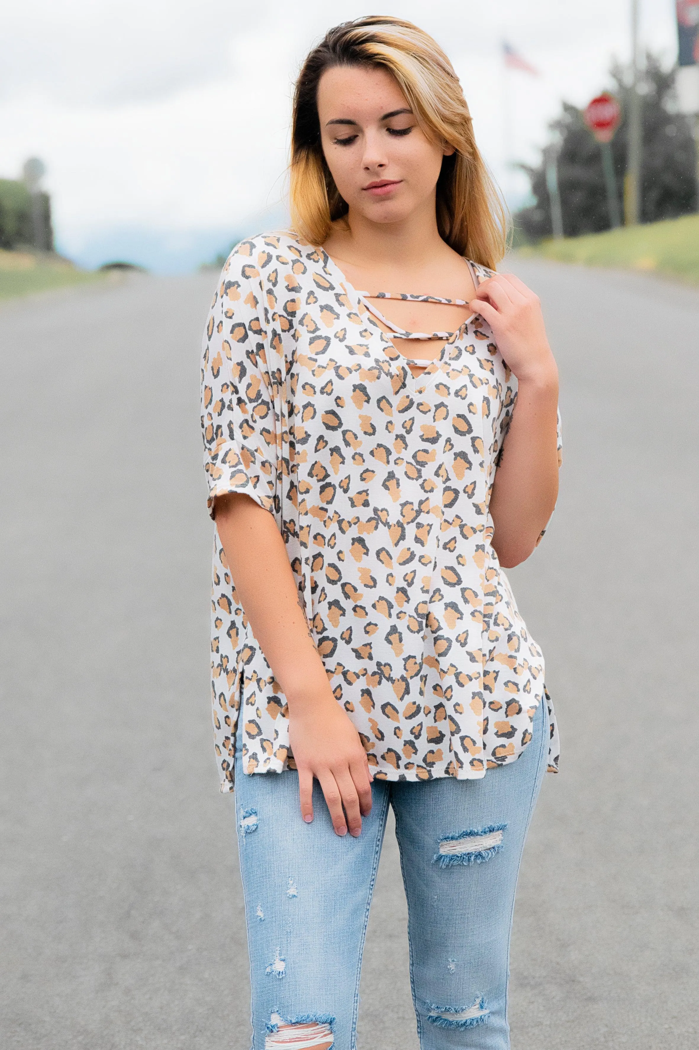 Strappy Animal Print Top