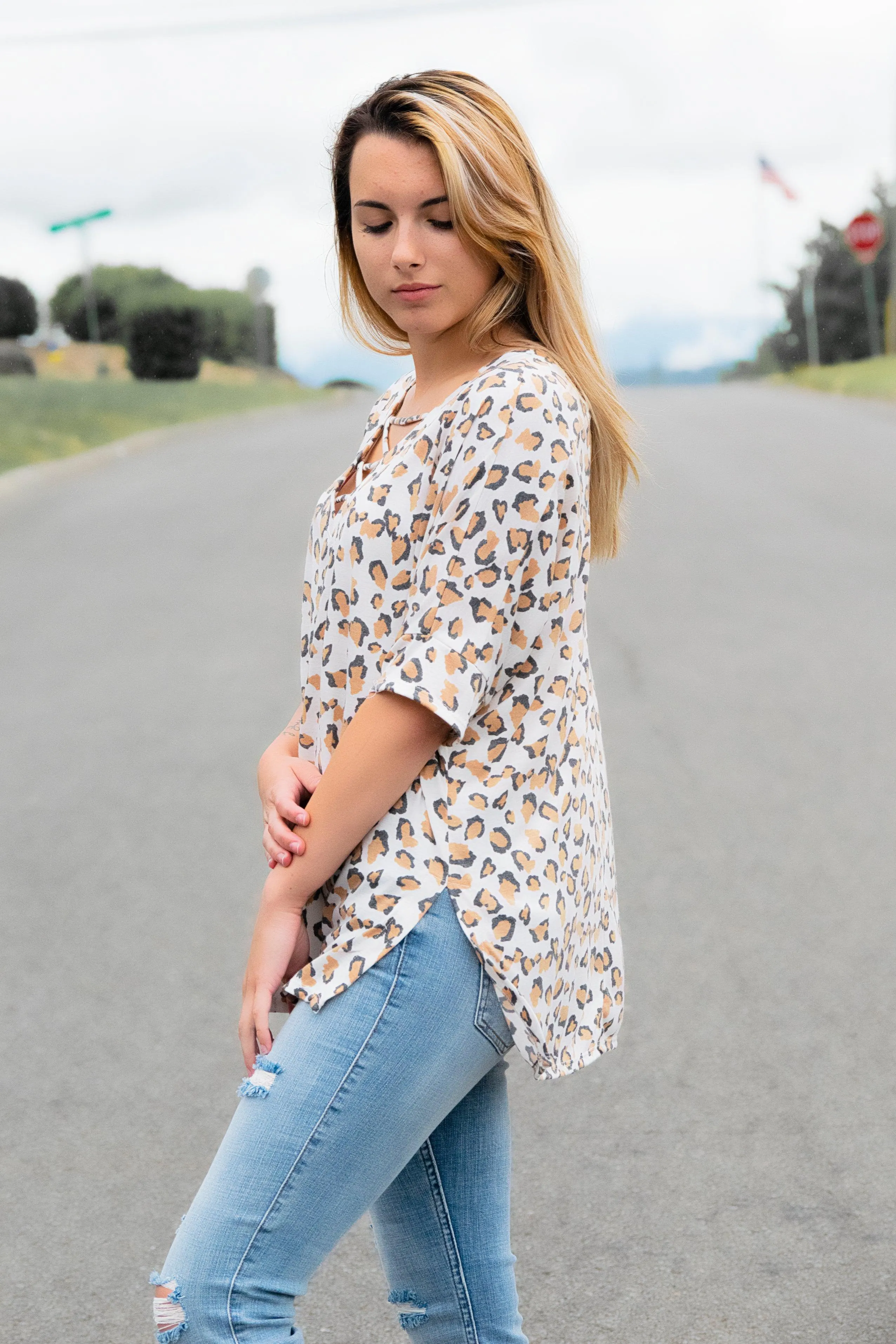 Strappy Animal Print Top