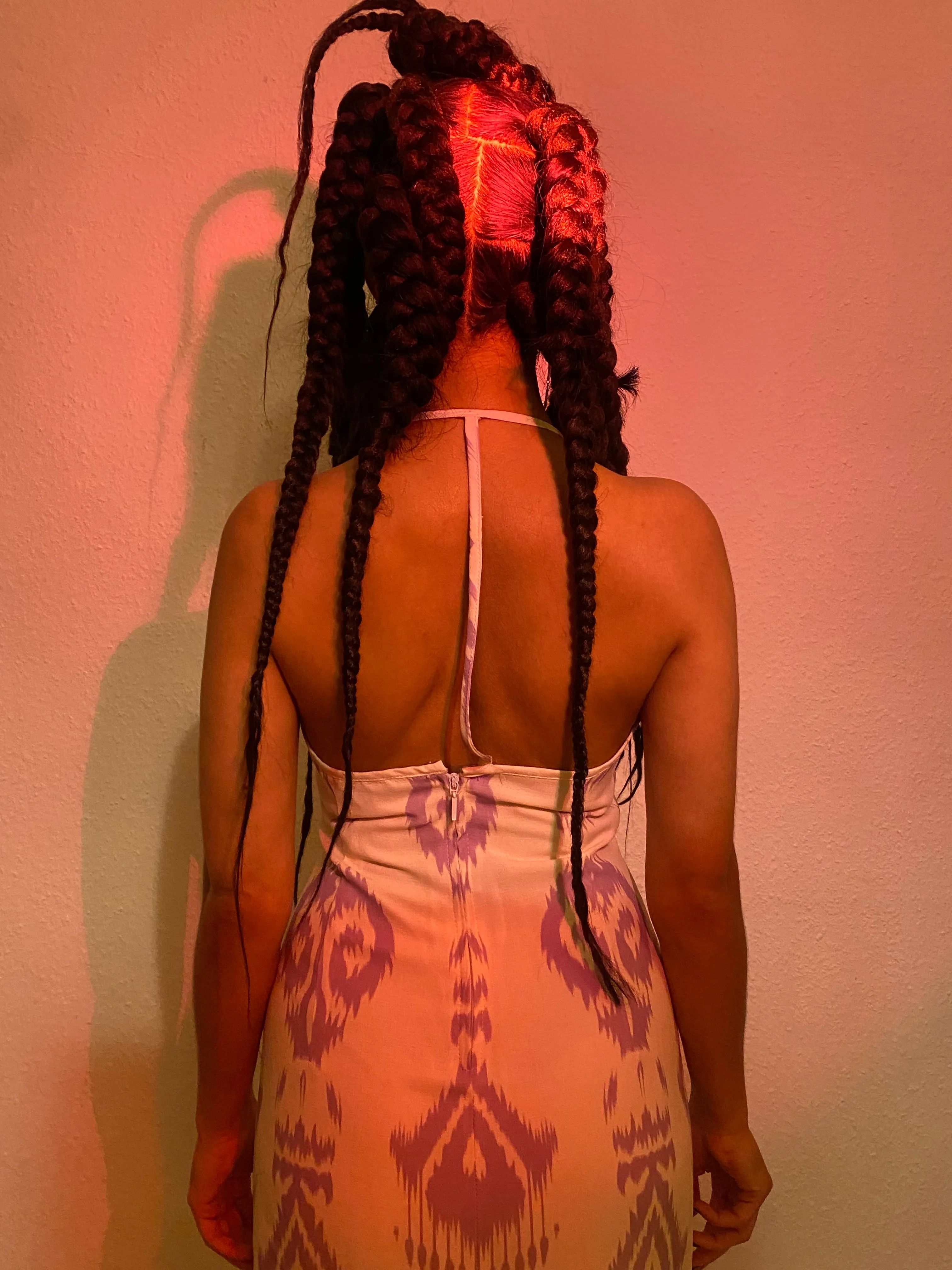 Strappy Backless Dress in Lavender Adras