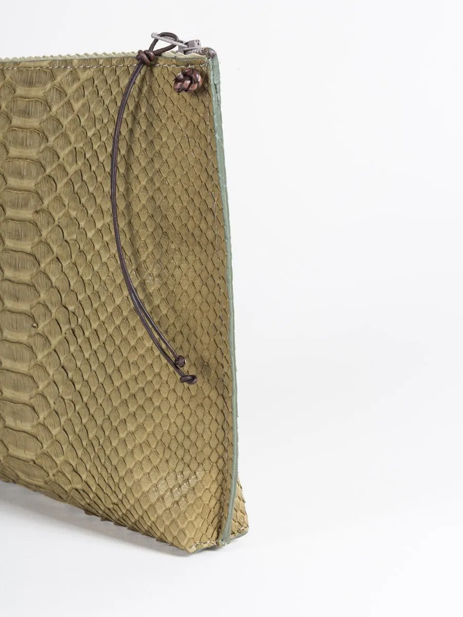 strappy pouch - moss python