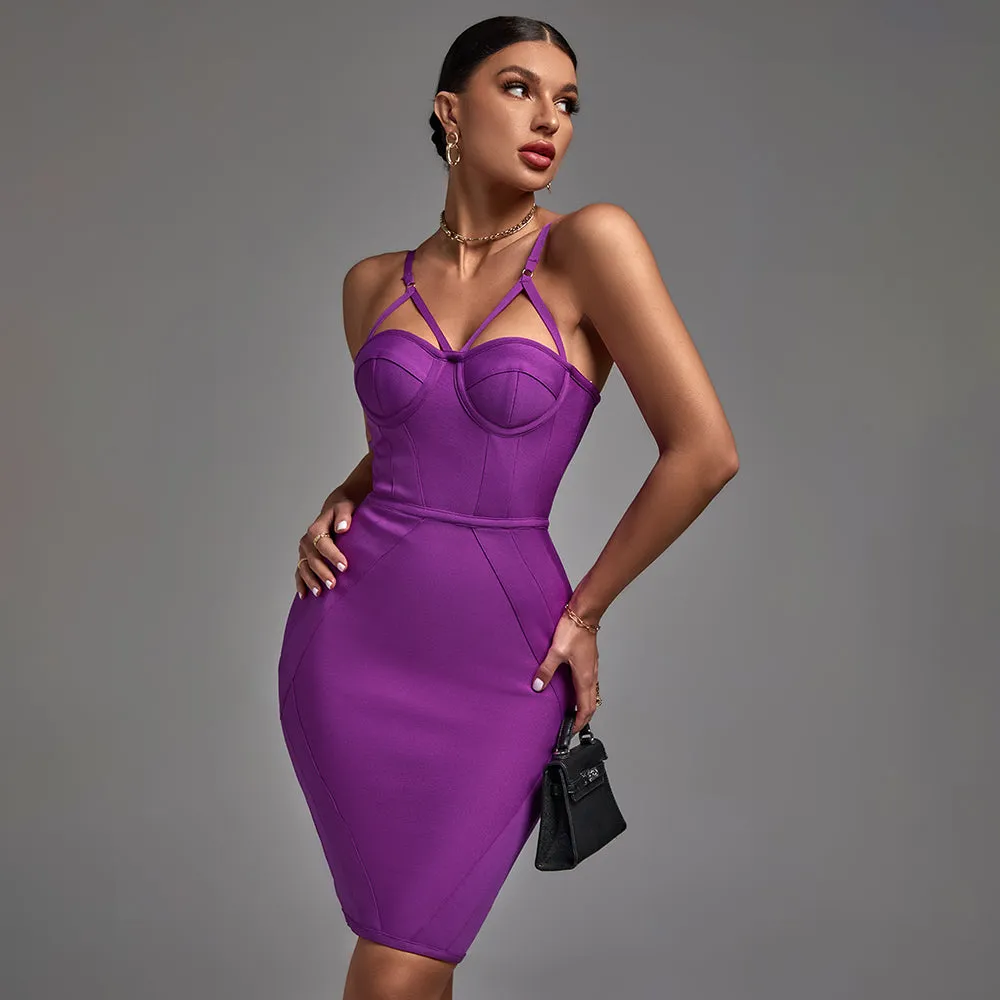 Strappy Sleeveless Striped Bandage Dress