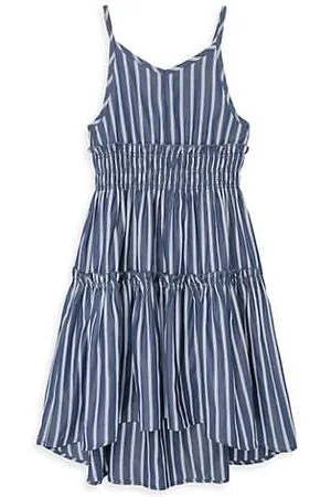Strappy Smocked High Low Dress