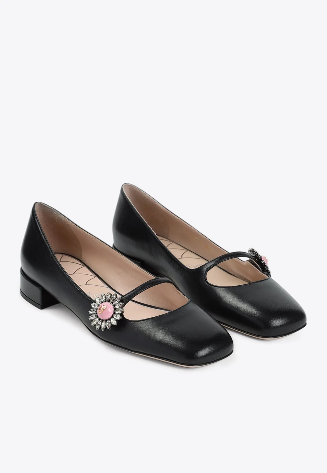 Strass-Button Ballet Flats