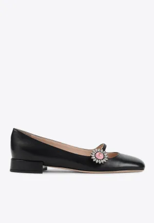 Strass-Button Ballet Flats