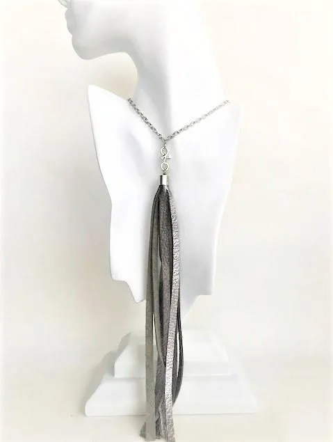 Streams extra long tassel necklace
