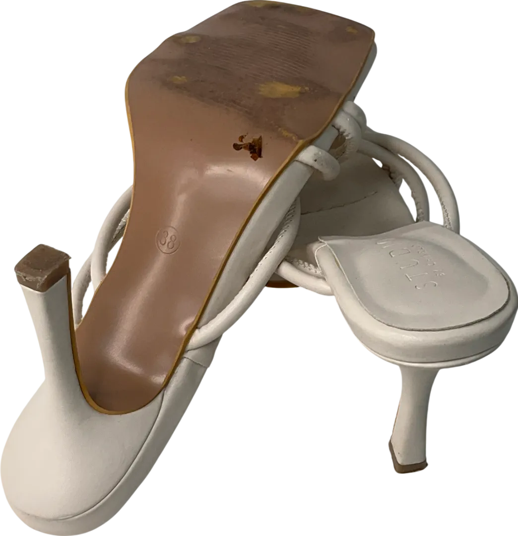 studio by charlotte Cream Strappy Heeled Mule UK 5 EU 38 👠