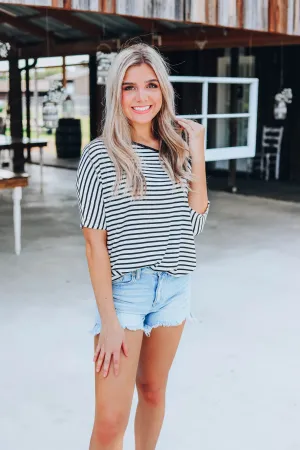 Stunning In Stripes Top - Off White