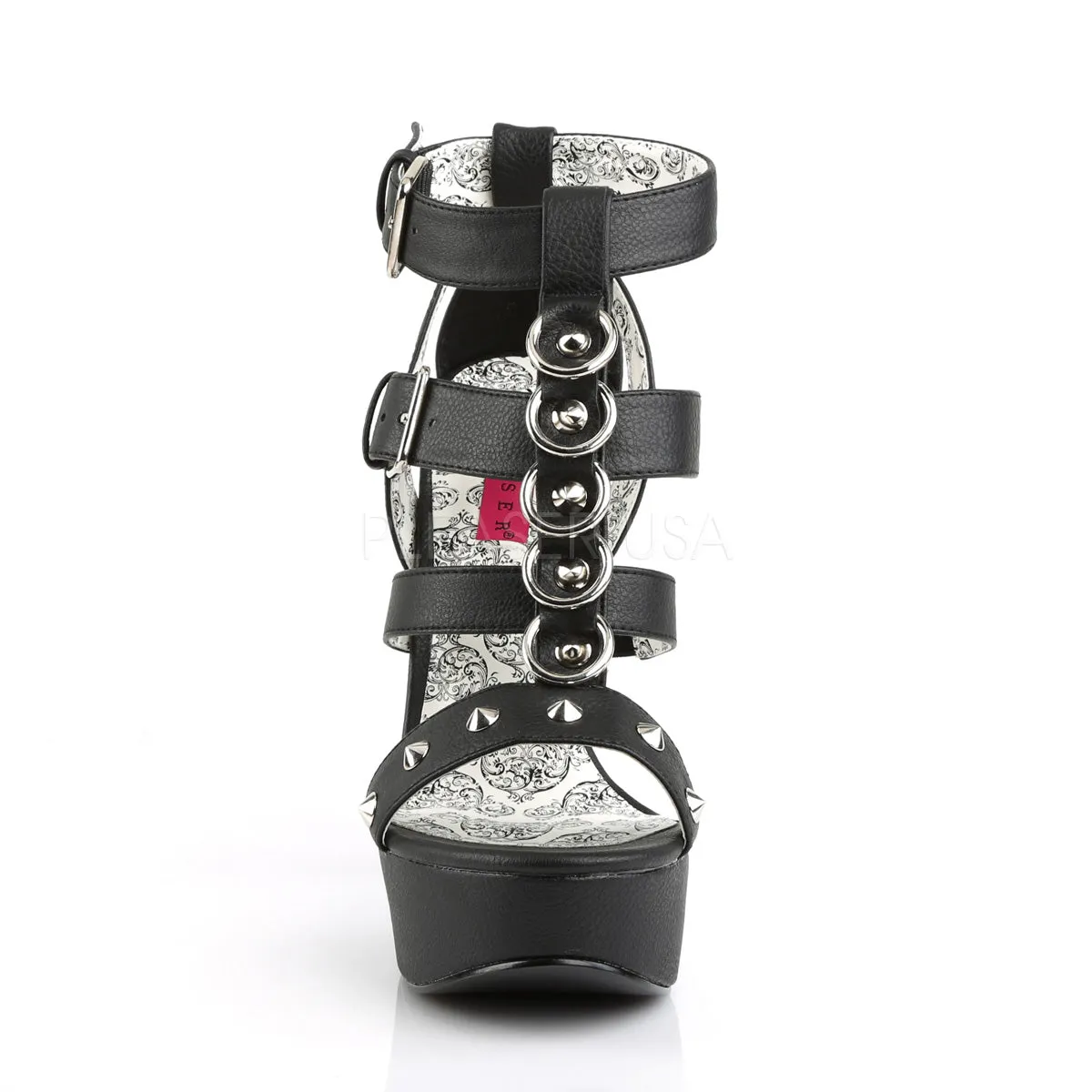 TEEZE-42W  Black Faux Leather