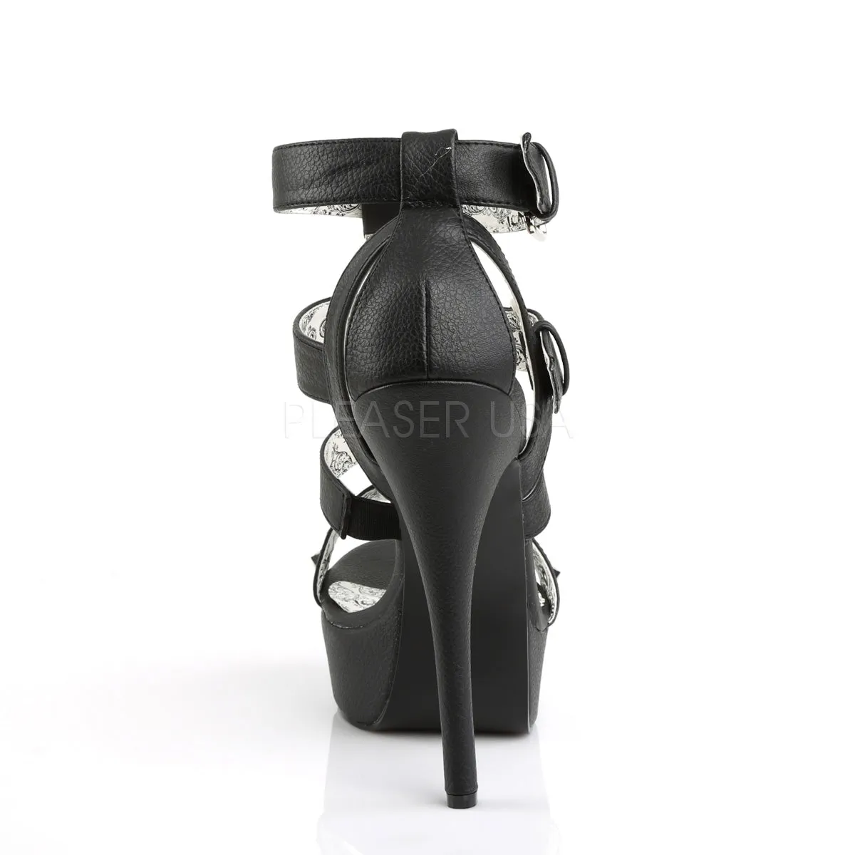 TEEZE-42W  Black Faux Leather
