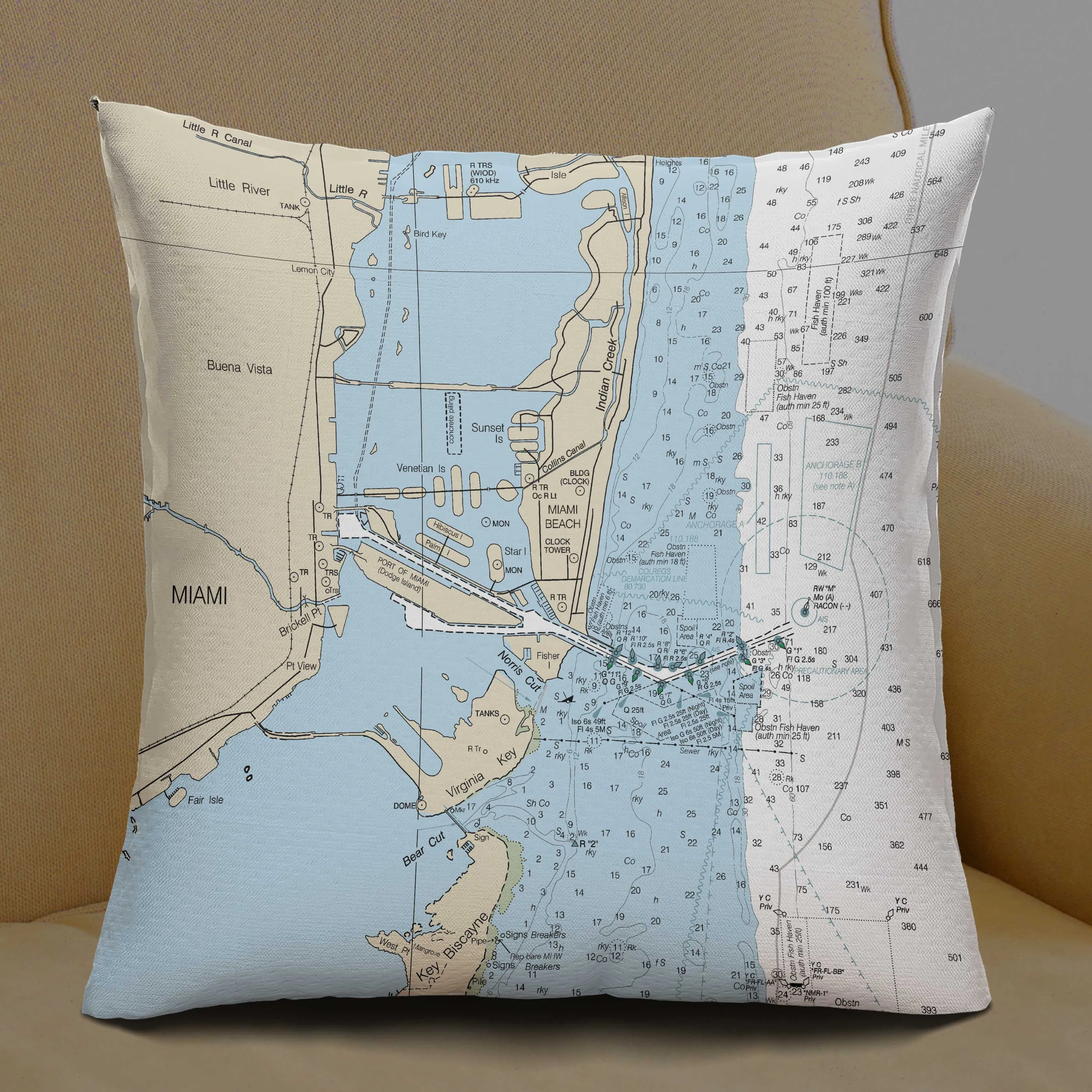 The Miami Beach Square Pillow Cover