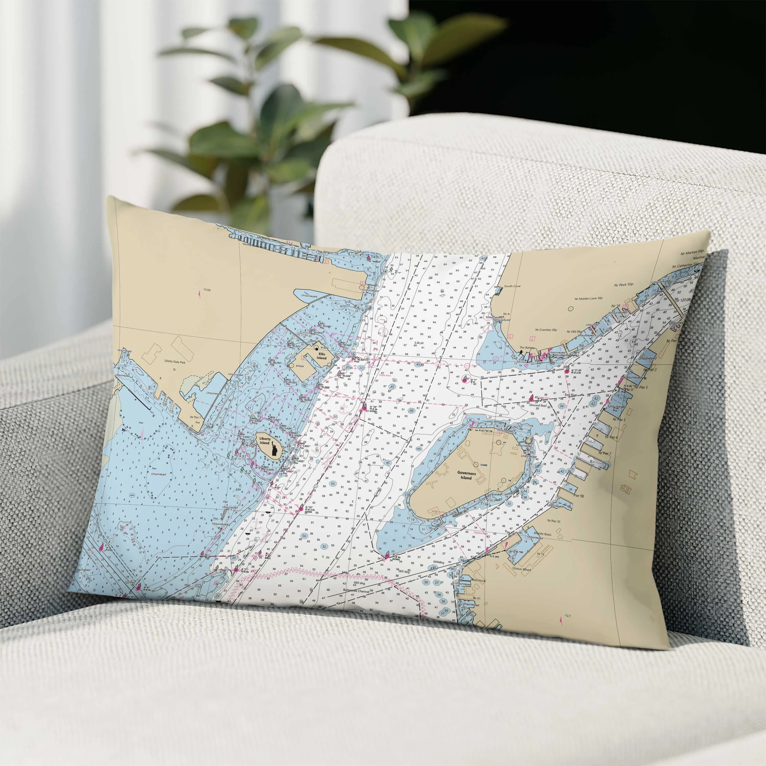 The New York Harbor Rectangle Pillow Cover