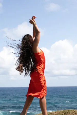 The Prairie Sundrop Slip Dress in Orange Poppy