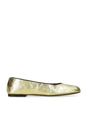 The Row Square Ballet Flats Gold