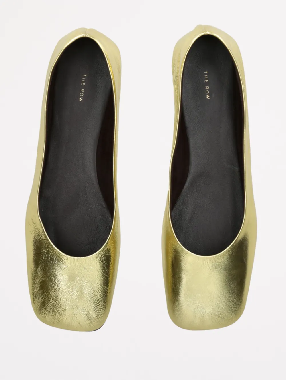 The Row Square Ballet Flats Gold