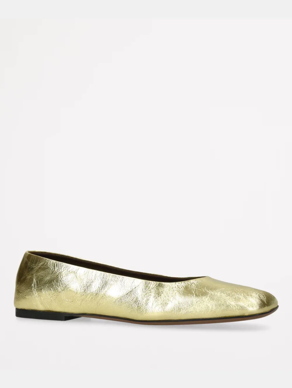 The Row Square Ballet Flats Gold