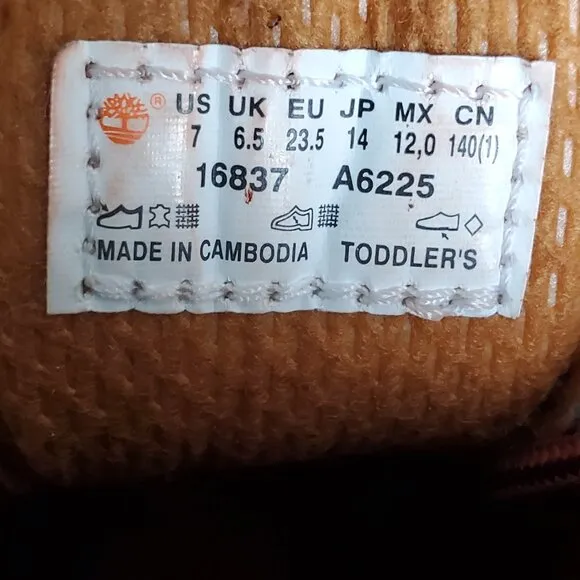 Timberland Brown Toddler Waterproof Cushioned Field Boot SZ 7