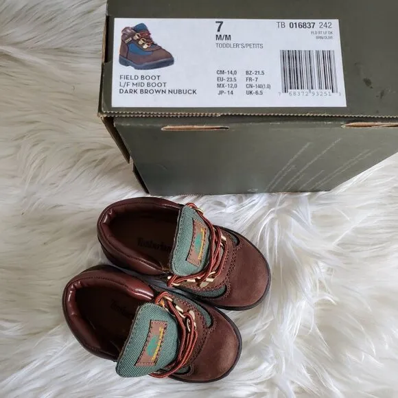 Timberland Brown Toddler Waterproof Cushioned Field Boot SZ 7