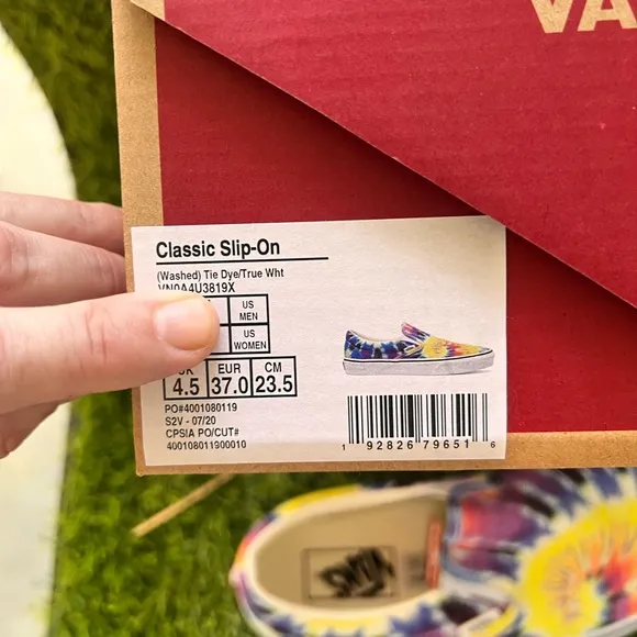 VANS WASHED CLASSIC SLIP ON TIE DYE