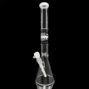 Vetro x Trademark Glass Custom Worked Beaker (White Crushed Opal)