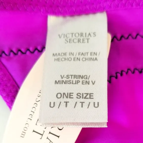 Victoria's Secret Vintage Strappy Very Sexy Nylon Black Lace V-String Panty NWT