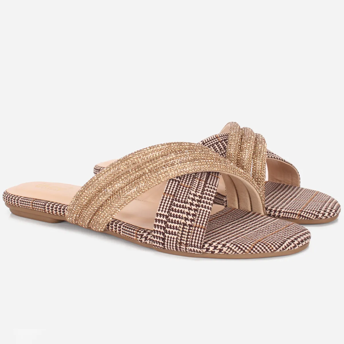 Women "DIANE" Decorated Flat Heel Slippers