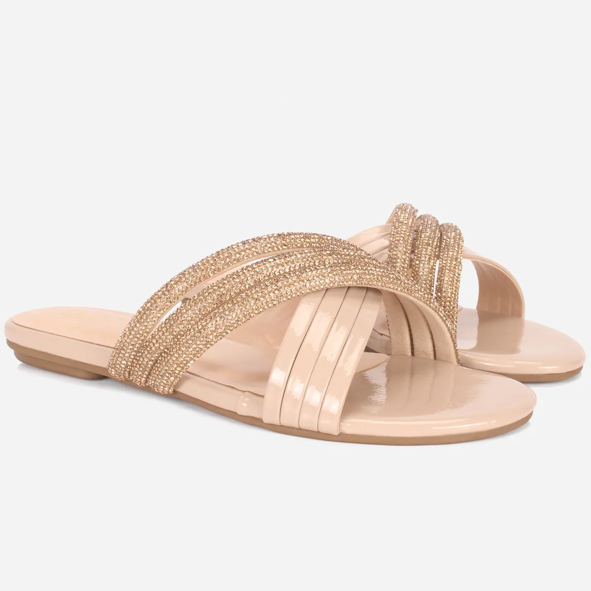 Women "DIANE" Decorated Flat Heel Slippers