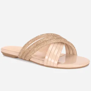 Women "DIANE" Decorated Flat Heel Slippers