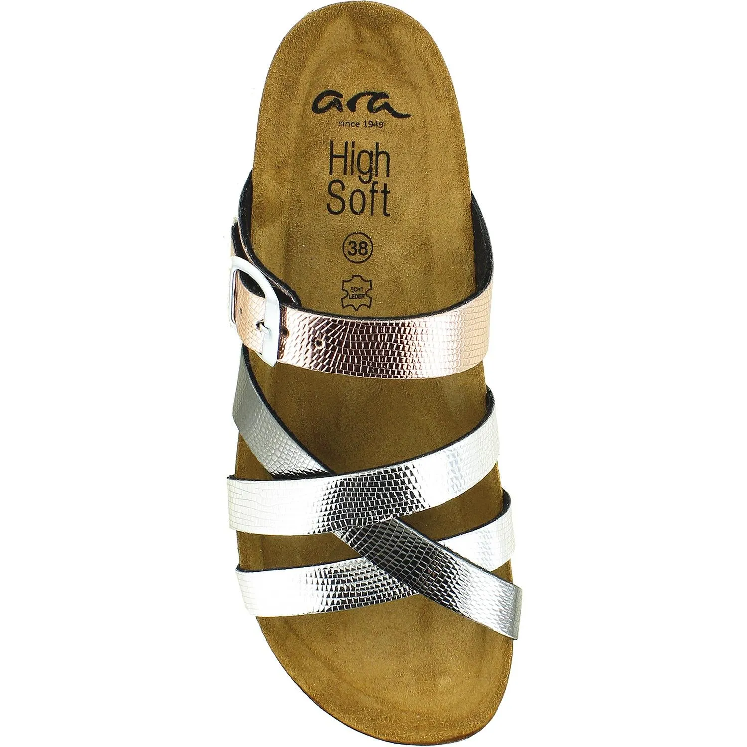 Women's Ara Shoes Beth Silver Anthracite/Rose Gold Synthetic