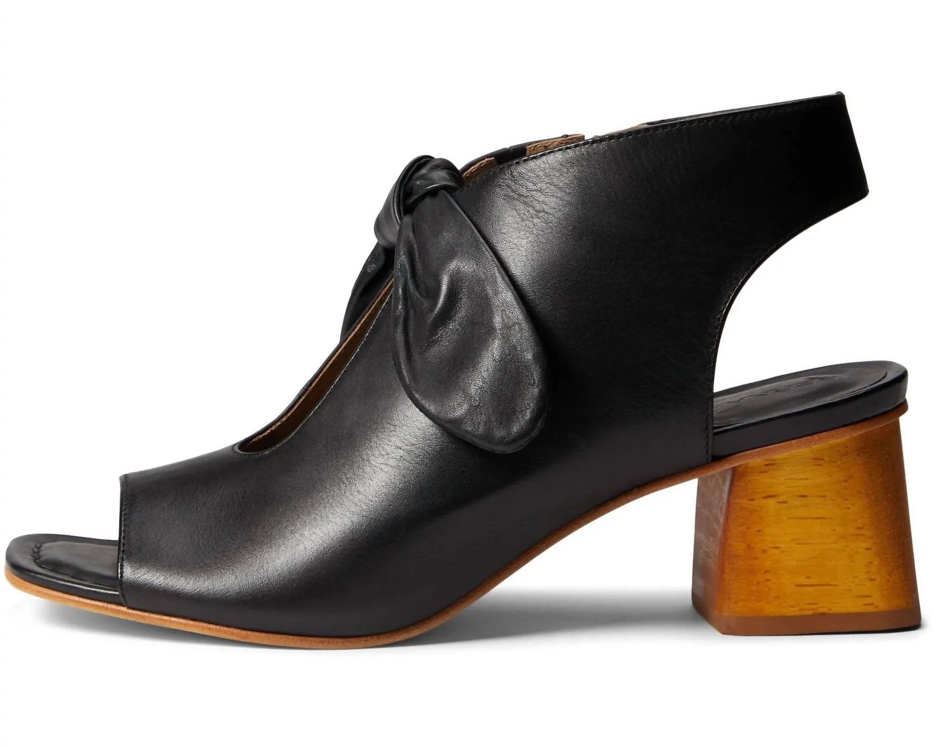 Women's Lizzie Heeled Sandals In Black Glove Leather