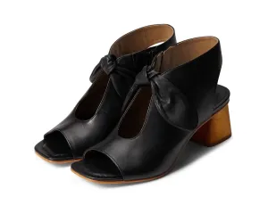 Women's Lizzie Heeled Sandals In Black Glove Leather
