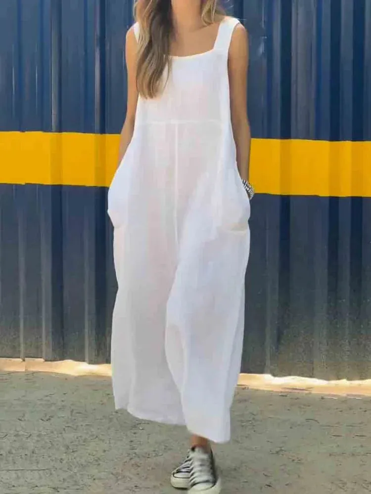 Women's Loose Linen Jumpsuit | Casual & Breathable