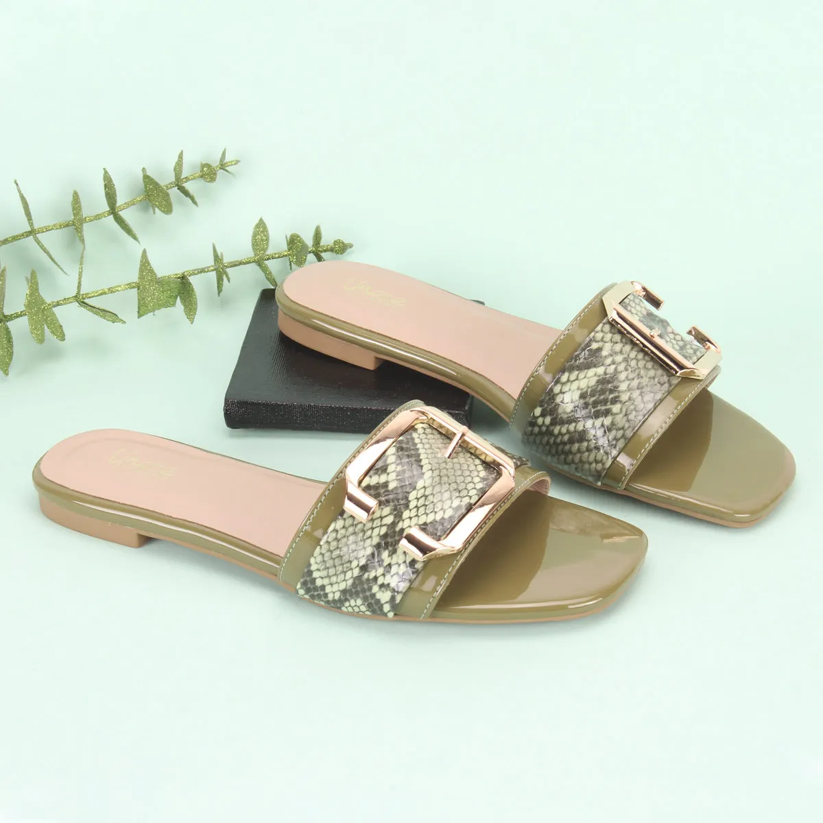 Womens "HUANA" Buckled Summer Slippers