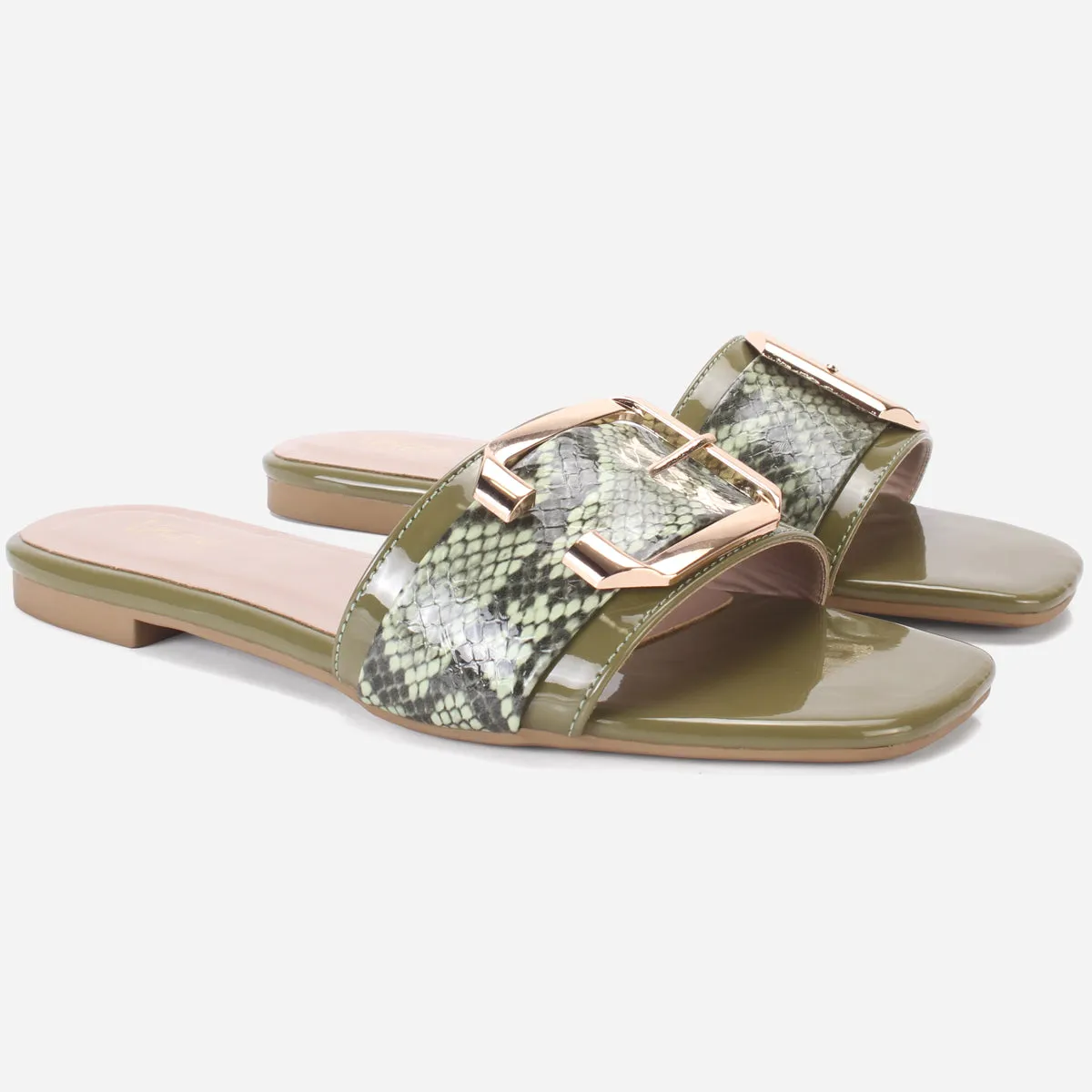 Womens "HUANA" Buckled Summer Slippers